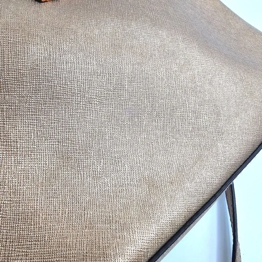 Michael Kors Cindy Dome Crossbody Pale Gold Saffiano Leather Bag Metallic